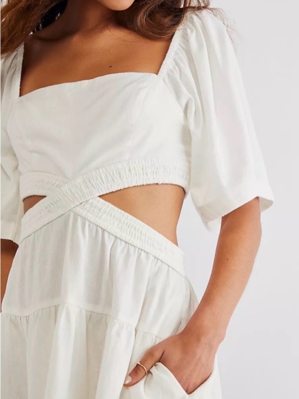 Free People White Cutout Mini Dress